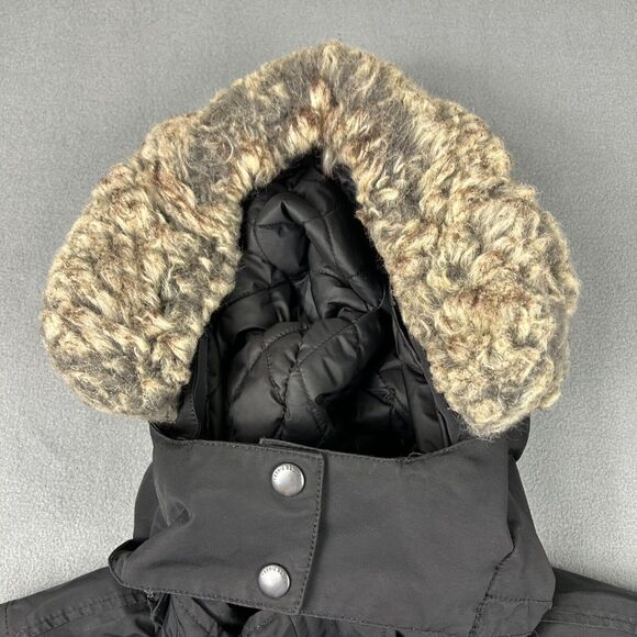 Eddie Bauer Jacket Womens Small Weatheredge Coat Hooded Faux Fur Black Parka - Picture 6 of 12
